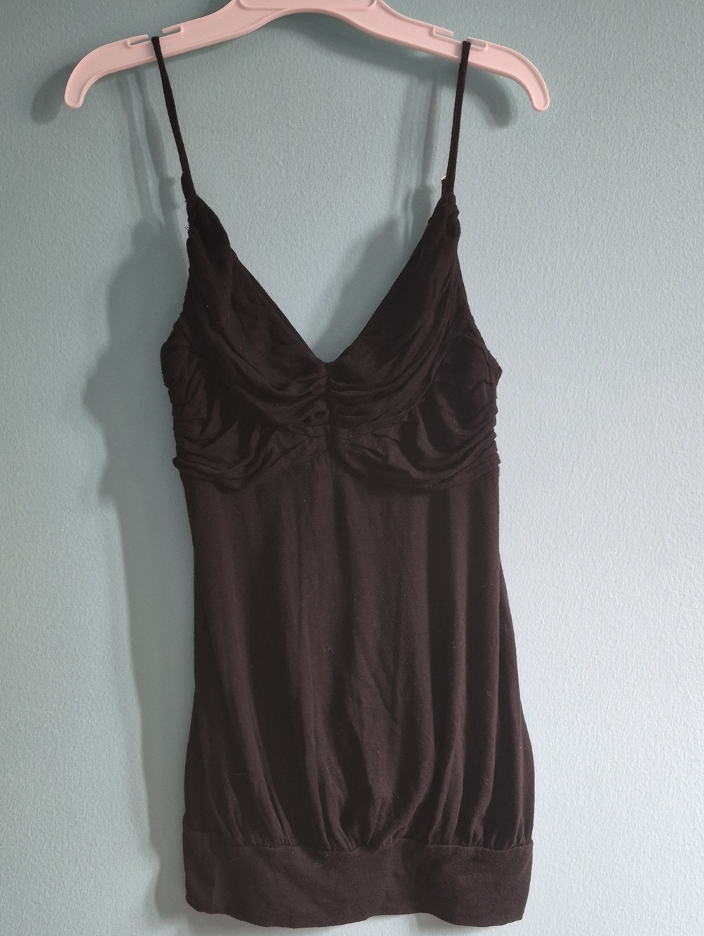 Vintage Y2K Costa Blanca Dark Brown Ruched Bubble Cami Top